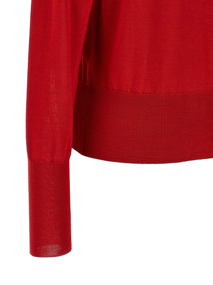 Cardigan by Vivienne Westwood for women in wool & silk multicolor & red showcases a captivating silhouette, artfully detailed with a captivating and for a truly sophisticated captivating look.
