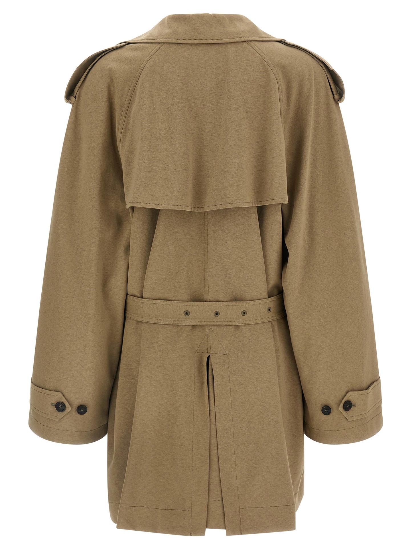 Balenciaga Women's Double Breasted Cotton Trench Coat - Beige