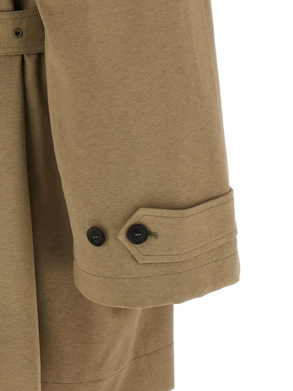 Balenciaga Women's Double Breasted Cotton Trench Coat - Beige