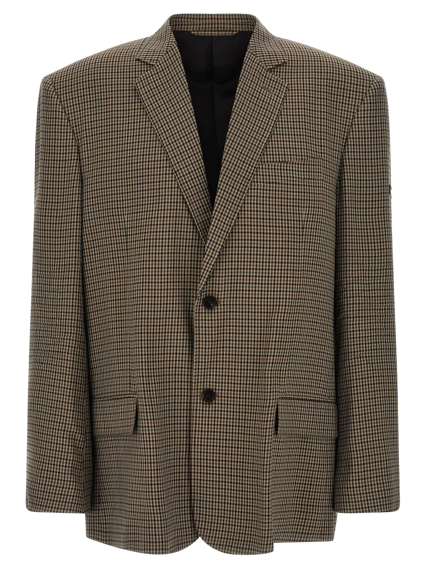 This Blazer by Balenciaga for men in lyocell brown & print presents a tailored silhouette, meticulously tailored with a tailored and distinctive for a tailored finish.