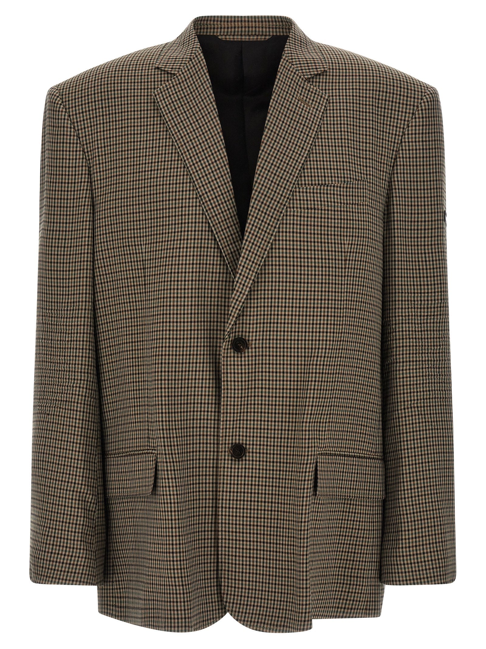 This Blazer by Balenciaga for men in lyocell brown & print presents a tailored silhouette, meticulously tailored with a tailored and distinctive for a tailored finish.
