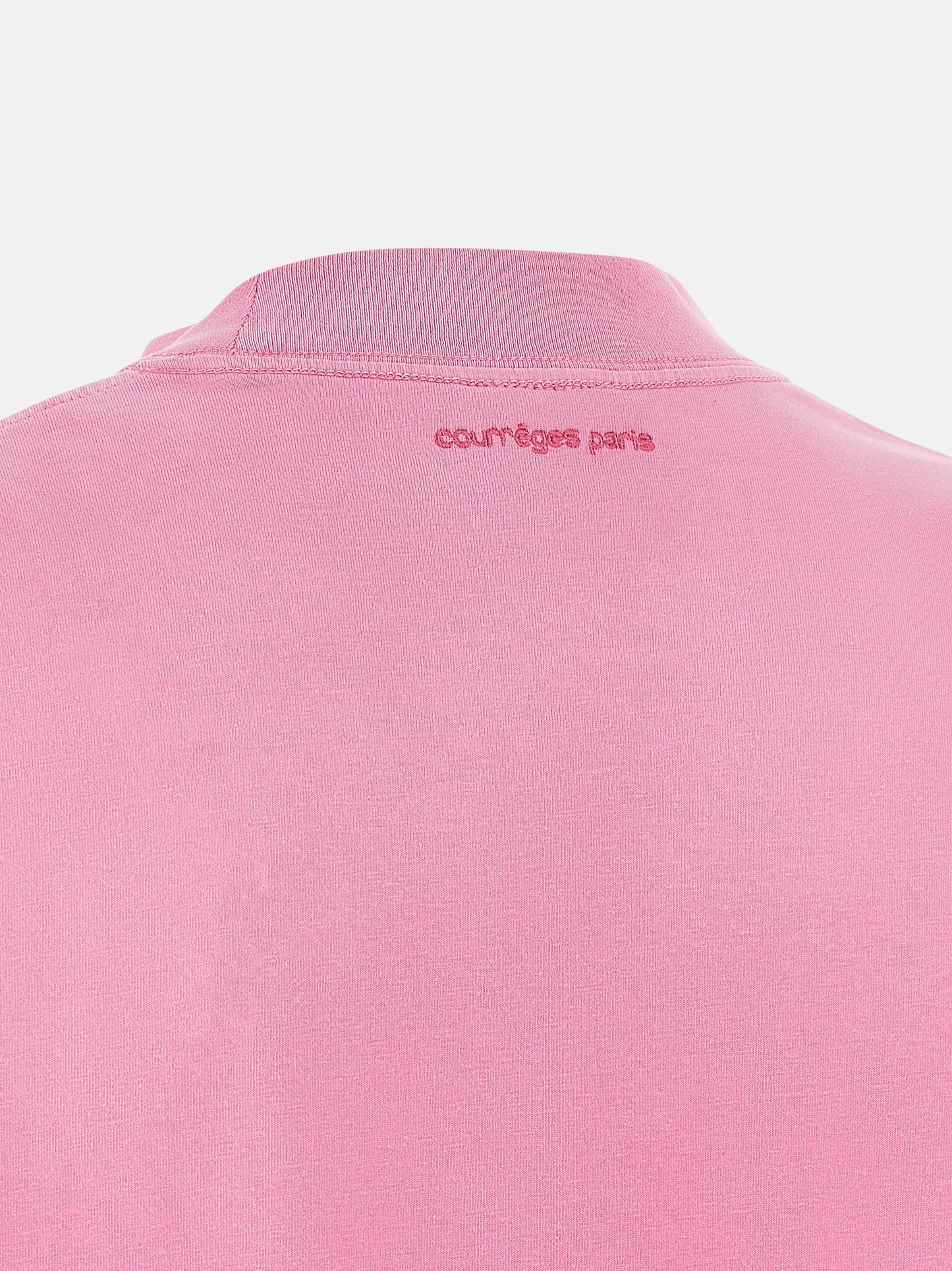 Dress by Courrèges for women in cotton multicolor & pink showcases a striking silhouette, elegantly detailed with a , refined , and a striking short mini for a striking finish.