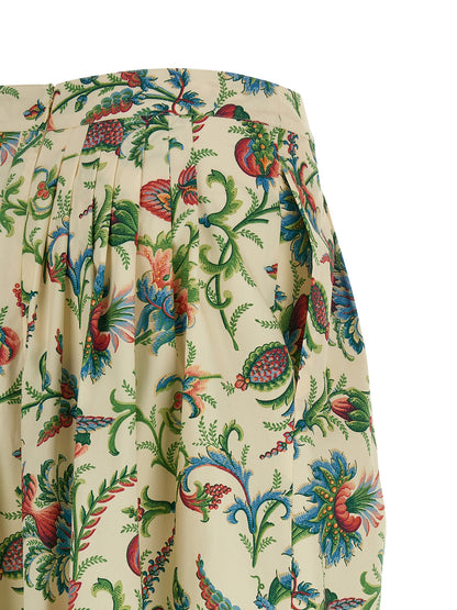 Skirt by Etro for women in cotton multicolor, patterned & floral features a captivating silhouette, showcasing the captivating Women's Pleated High Rise Cotton Mini Skirt design with a sophisticated mini for a captivating look.