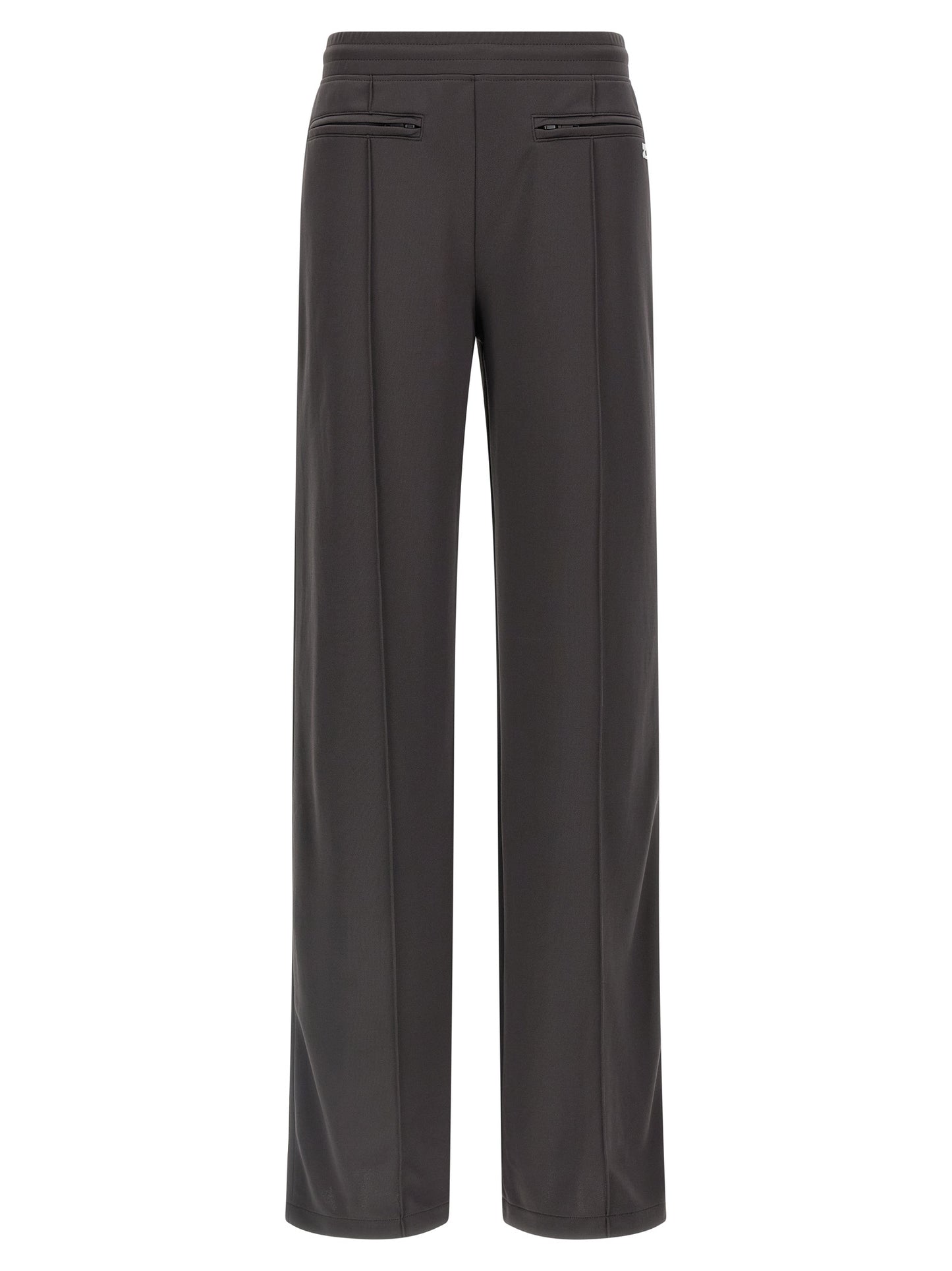 Joggers by Courrèges for women in polyester gray features an refined tailoring silhouette, showcasing a premium flared & wide with a and long cut for a refined tailoring look.