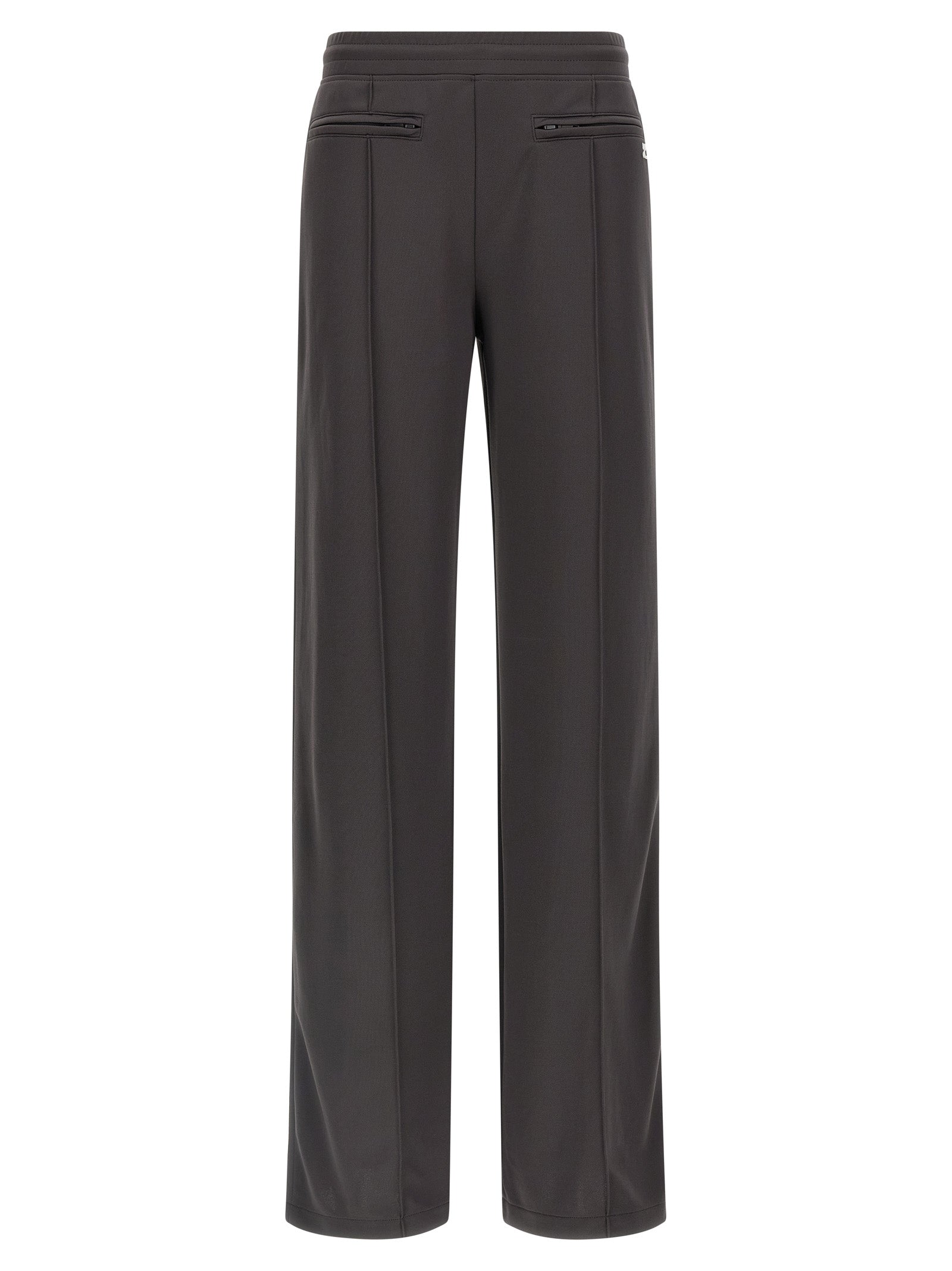 Joggers by Courrèges for women in polyester gray features an refined tailoring silhouette, showcasing a premium flared & wide with a and long cut for a refined tailoring look.