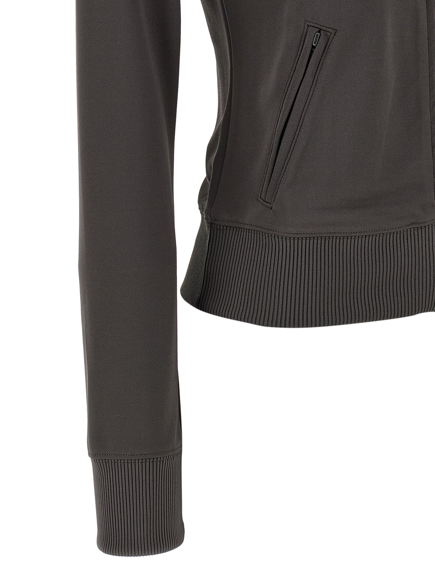 Activewear Sweatshirt by Courrèges for women in polyester gray & signature showcases a athletic silhouette with sleeves, a athletic , and high-performance for a athletic aesthetic.