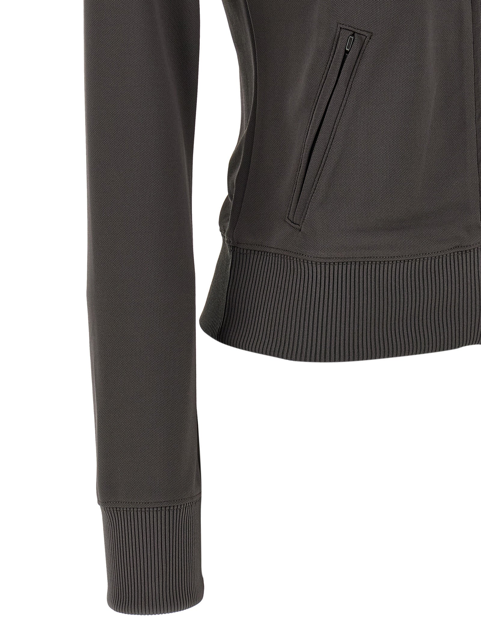 Activewear Sweatshirt by Courrèges for women in polyester gray & signature showcases a athletic silhouette with sleeves, a athletic , and high-performance for a athletic aesthetic.