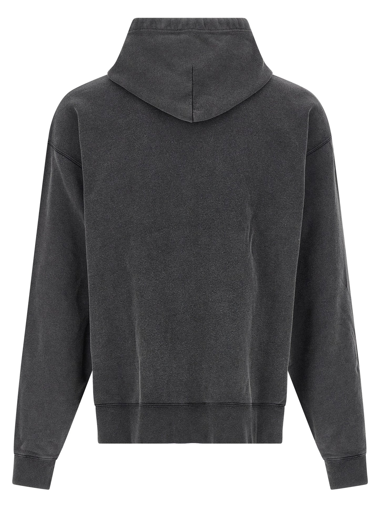 Sweatshirt Hoodie by Balenciaga for men in cotton bicolour, black, white & print features an dramatic silhouette, showcasing a sophisticated hooded neckline and dramatic for a refined, modern aesthetic.