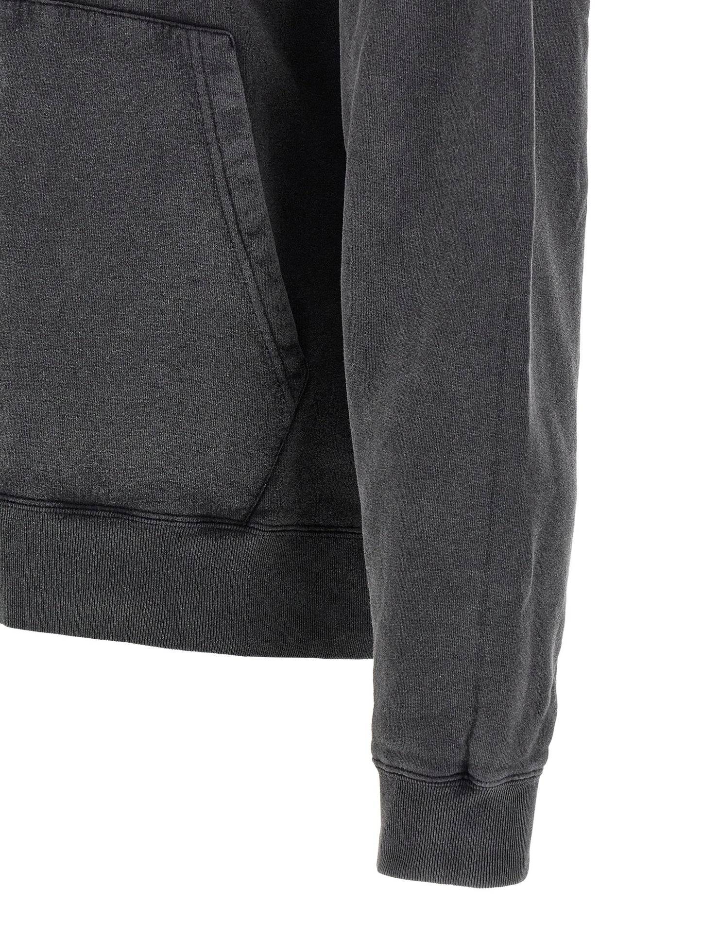 Sweatshirt Hoodie by Balenciaga for men in cotton bicolour, black, white & print features an avant-garde silhouette, showcasing a sophisticated hooded neckline and detail for a truly avant-garde finish.