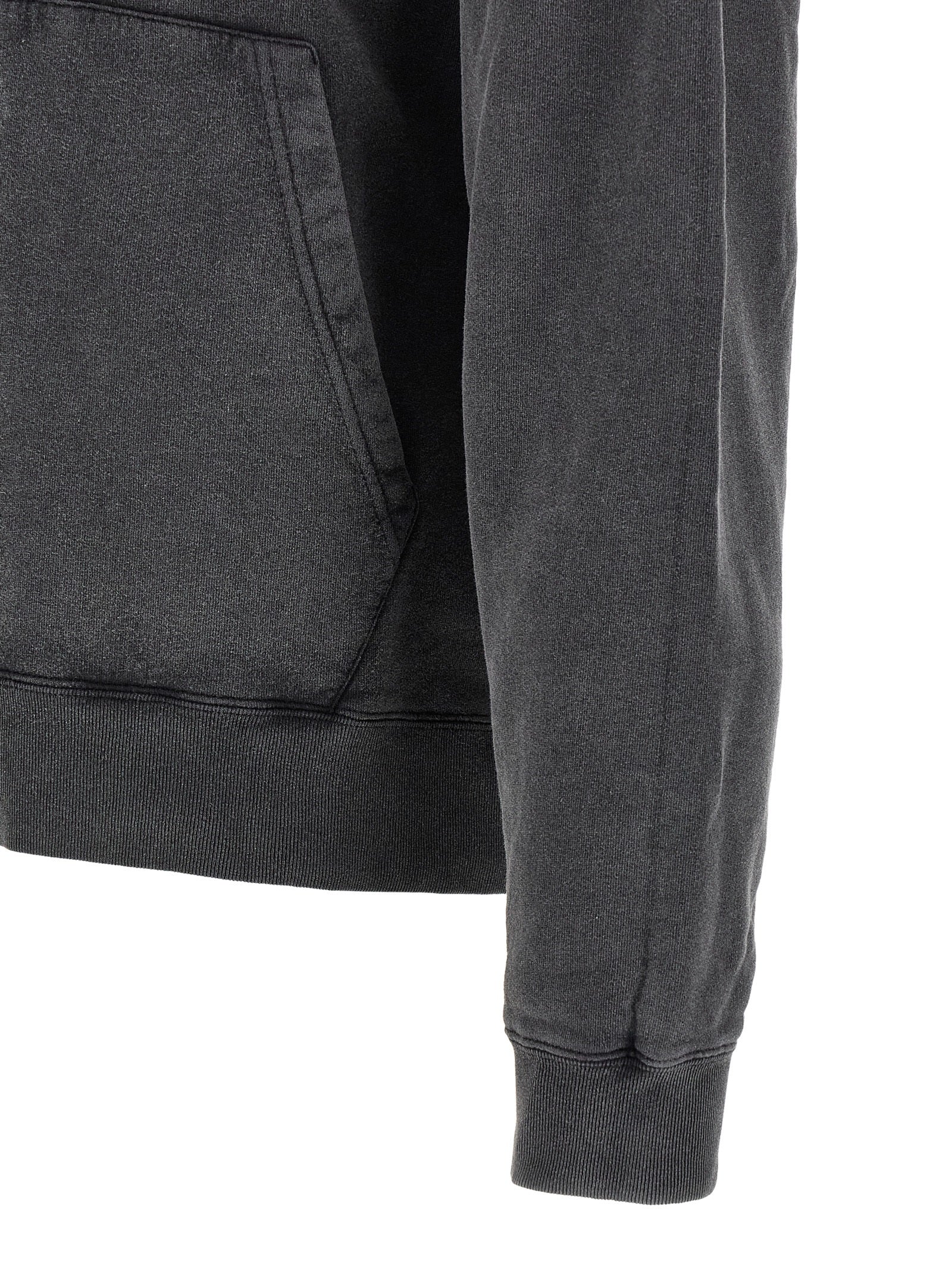 Sweatshirt Hoodie by Balenciaga for men in cotton bicolour, black, white & print features an avant-garde silhouette, showcasing a sophisticated hooded neckline and detail for a truly avant-garde finish.