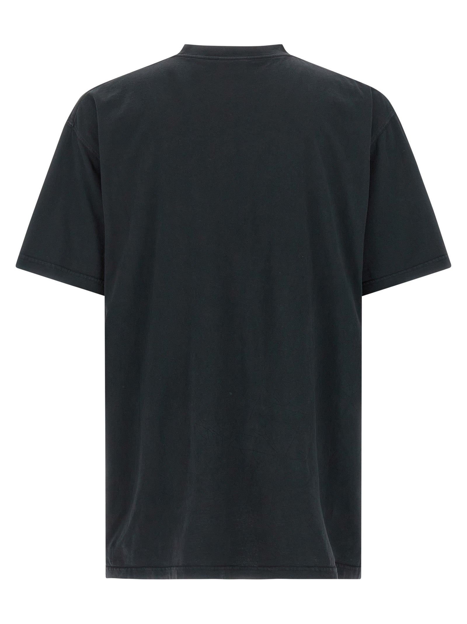 T-Shirt by Balenciaga for men in cotton black & print showcases a unassuming silhouette, artfully detailed with a refined crew neckline and unassuming for a sophisticated, contemporary look.