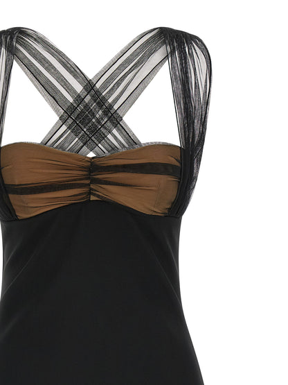 Nensi Dojaka Black Viscose Short Dress