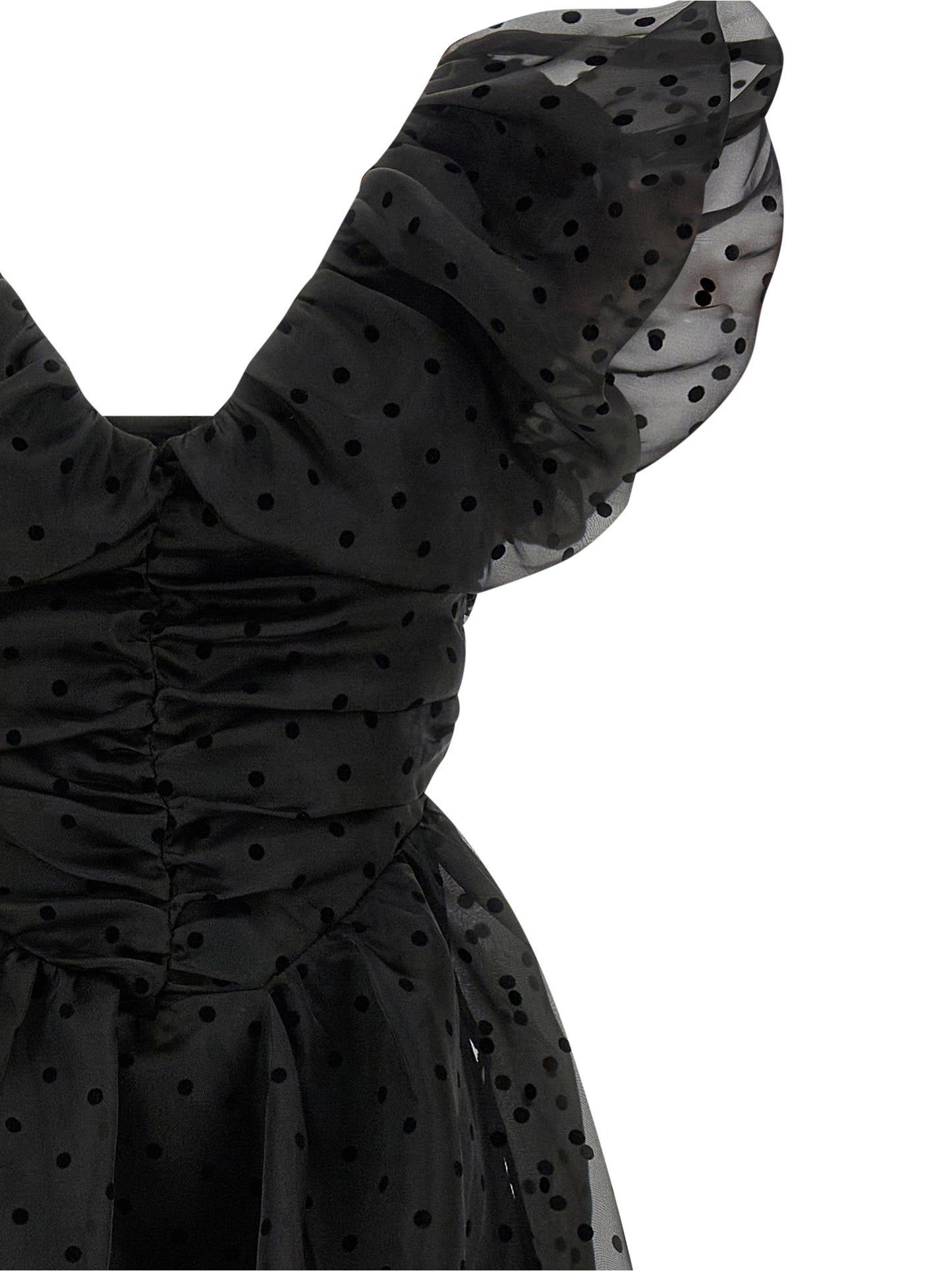 Ganni Black Recycled Polyester Midi Dress