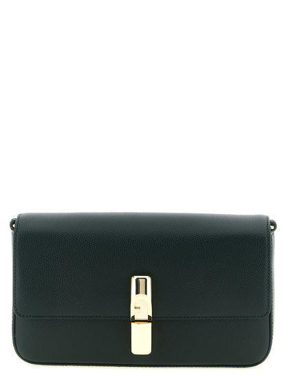 Small Crossbody Flap Handbag by Furla for women in calfskin leather bicolour & green features an versatile silhouette, showcasing a secure flap & magnetic and versatile with versatile crossbody-strap, shoulder-strap & adjustable-strap for a versatile finish.