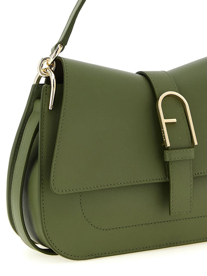 Shoulder Flap Bag by Furla for women in calfskin leather bicolour & green features a effortless chic silhouette with a secure flap, ample , and versatile shoulder-strap, adjustable-strap & handle for a effortless chic finish.