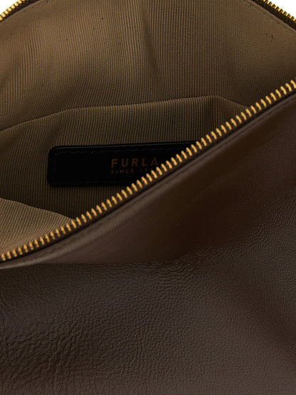 Mini Shoulder Bag by Furla for women in pu leather brown features a stately silhouette, showcasing a secure zipper, ample , and stately shoulder-strap & adjustable-strap for a stately finish.