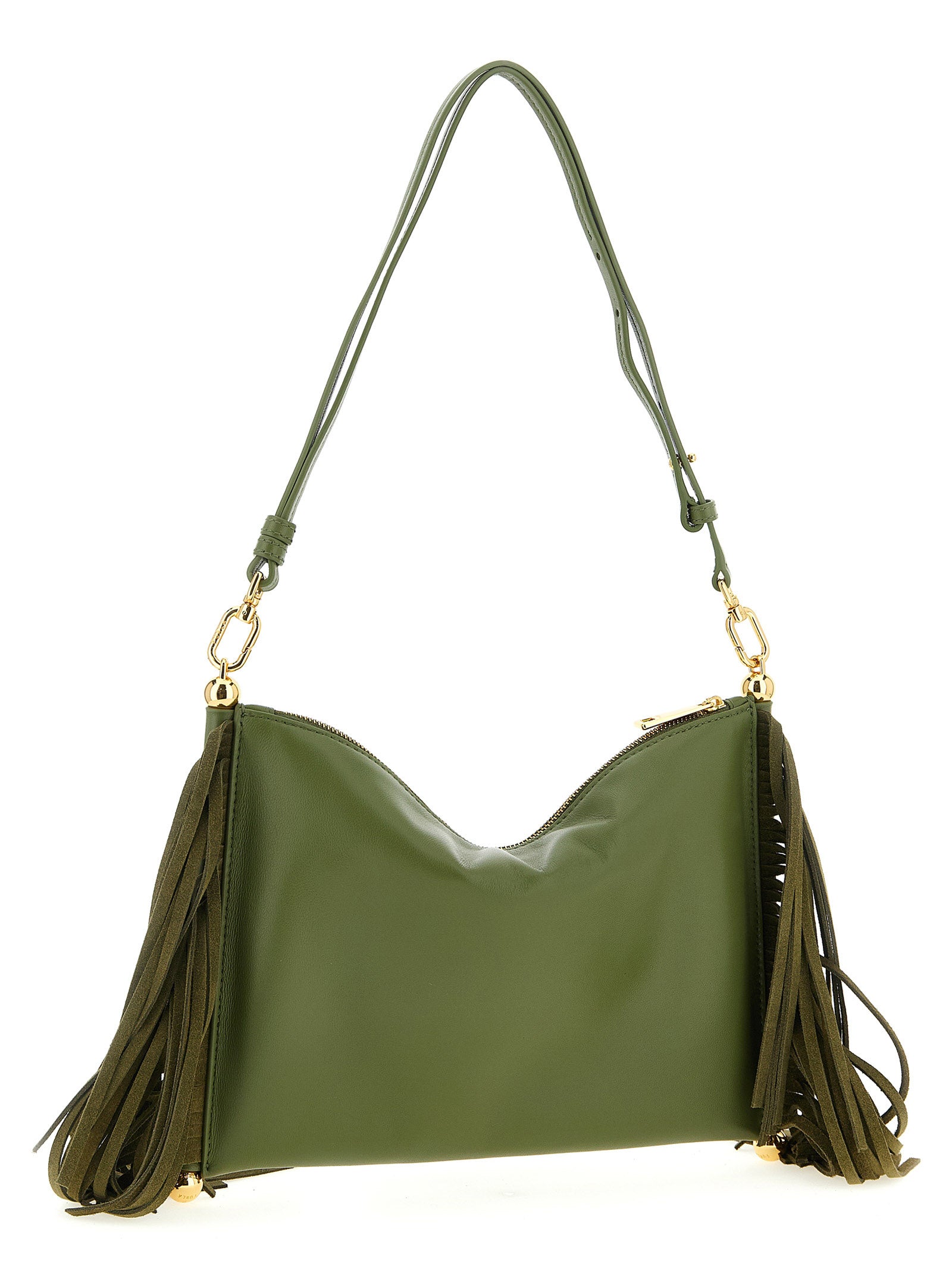 Mini Shoulder Bag by Furla for women in pu leather bicolour & green presents a statuesque silhouette, showcasing a secure zipper and statuesque with versatile shoulder-strap & adjustable-strap for a sophisticated look.