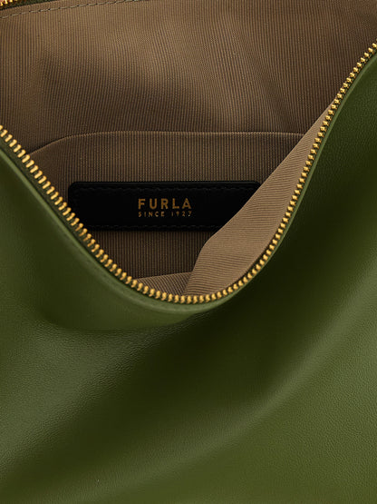 Mini Shoulder Bag by Furla for women in pu leather bicolour & green features a effortless chic silhouette with a secure zipper, ample , and versatile shoulder-strap & adjustable-strap for a effortless chic finish.