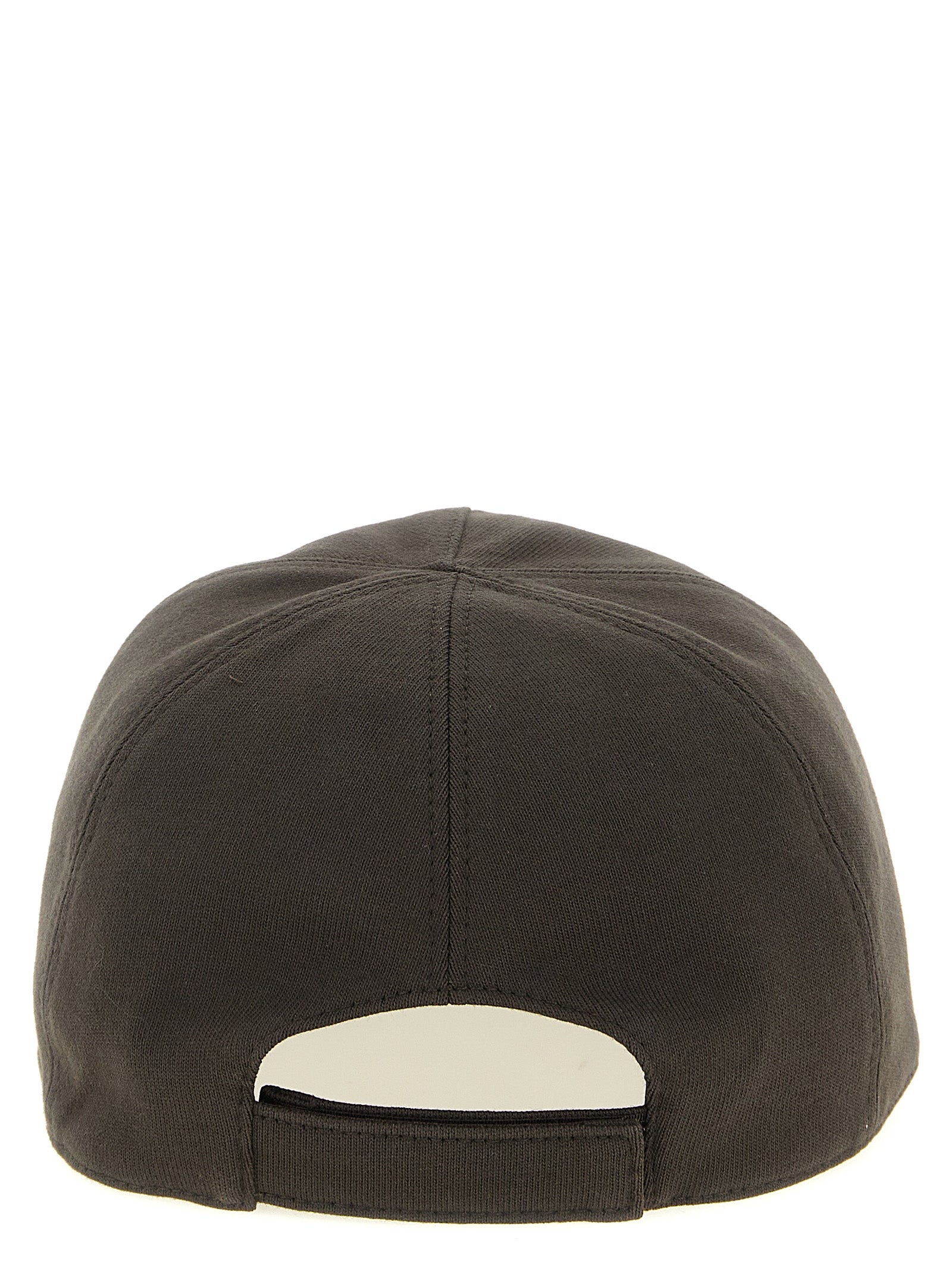 Baseball Cap by Rick Owens for men in cotton brown features a distinguished silhouette, artfully capturing the essence of the distinguished Cotton Baseball Cap design with a sophisticated style.
