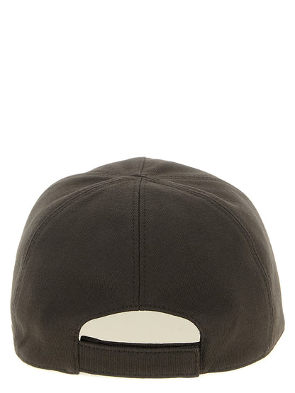 Baseball Cap by Rick Owens for men in cotton brown features a distinguished silhouette, artfully capturing the essence of the distinguished Cotton Baseball Cap design with a sophisticated style.