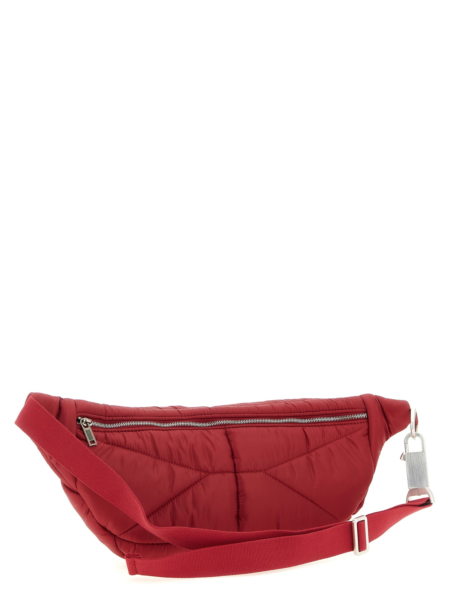 Quilted Crossbody Fanny Pack Handbag by Rick Owens for women in polyester multicolor, red & patterned showcases a versatile sophistication silhouette, featuring a secure zipper, versatile sophistication , and versatile crossbody-strap, shoulder-strap, adjustable-strap & belt-strap for a versatile sophistication finish.