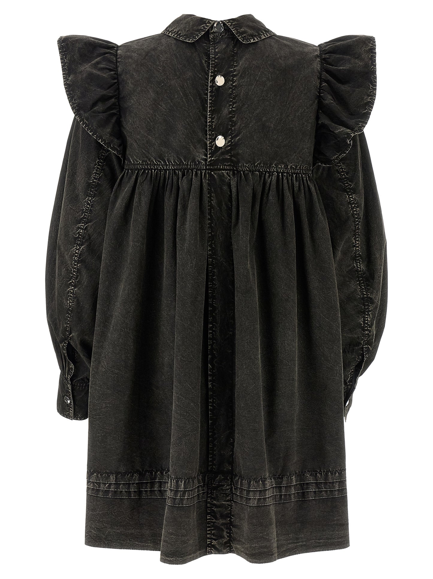 Dress by Ganni for women in organic cotton black showcases a striking silhouette, elegantly detailed with a , refined , and a striking maxi short mini for a striking finish.