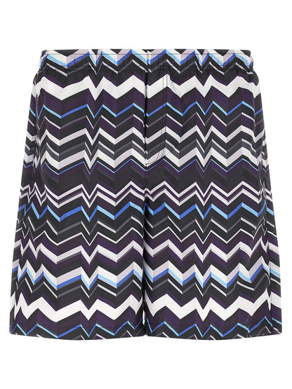 Missoni Men's Polyester Swim Shorts - Multicolor Print