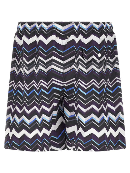 Missoni Men's Polyester Swim Shorts - Multicolor Print