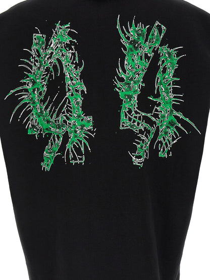 Sweatshirt Hoodie by 44 Label Group for men in cotton black & print features a edgy silhouette, detailed with a edgy and for a refined finish.