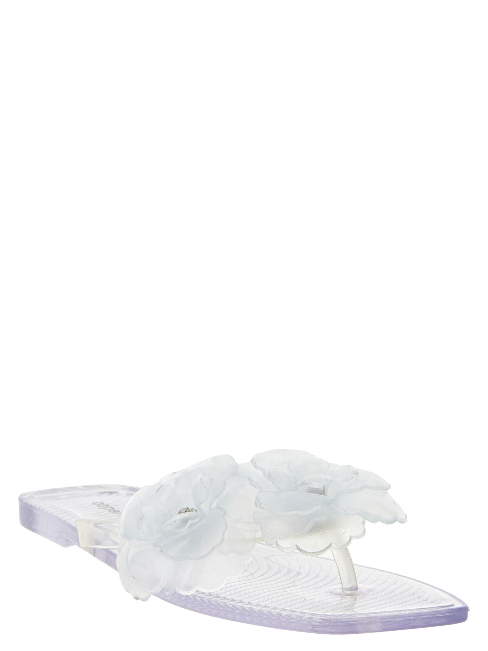 Flip-Flops Sliders Sandals Flat Shoes by Coperni for women in pvc transparent features an statuesque silhouette from the Women's PVC Flip-Flops Sliders Sandals Flat Shoes collection, showcasing a and a statuesque for a statuesque look.