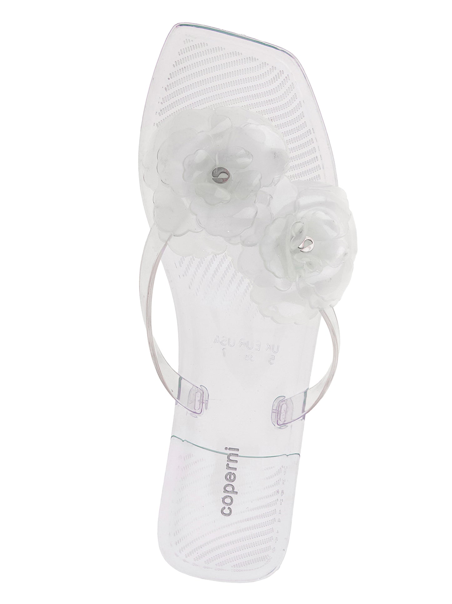 Flip-Flops Sliders Sandals Flat Shoes by Coperni for women in pvc transparent showcases a resplendent Women's PVC Flip-Flops Sliders Sandals Flat Shoes aesthetic with a and .