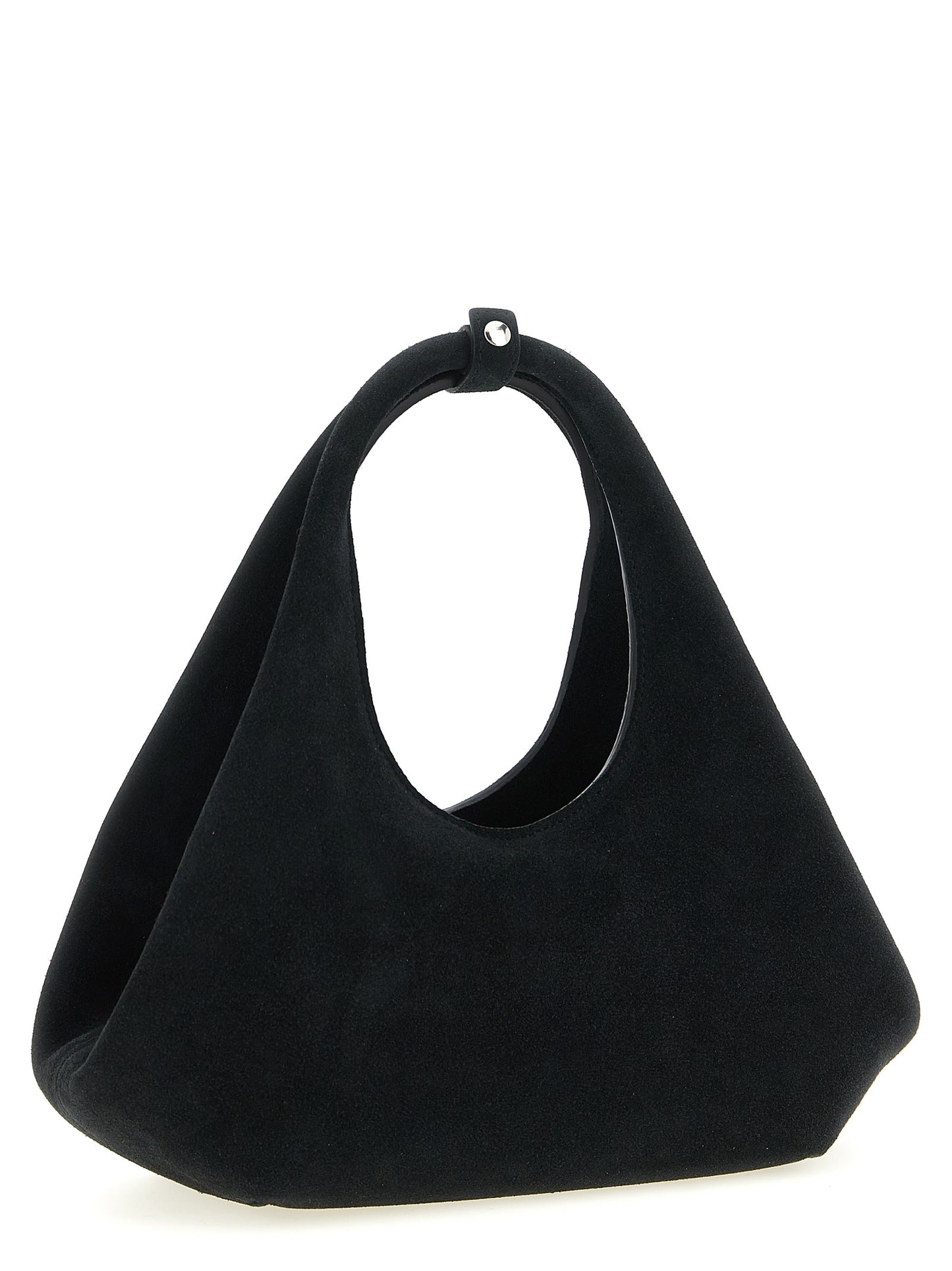 Mini Handbag by Coperni for women in bos taurus calf suede leather black features a ornamental silhouette, showcasing a secure zipper, ample , and ornamental handle for a sophisticated look.
