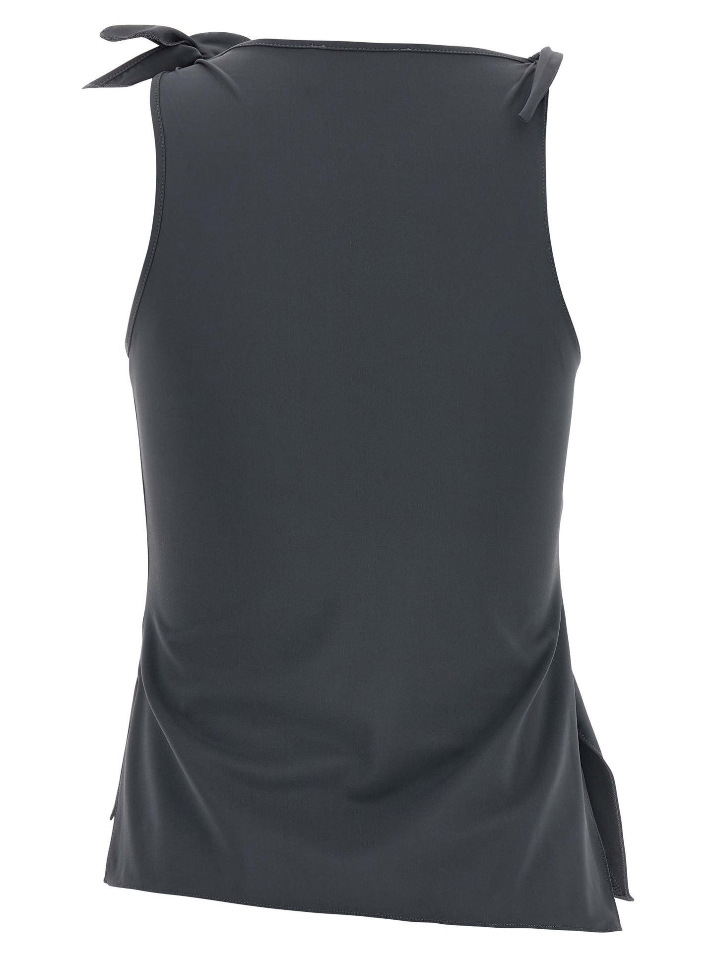 Tank Top by Coperni for women in stretch polyamide gray & floral showcases a meticulous silhouette, artfully finished with a meticulous asymmetric neckline and for a sophisticated, meticulous look.
