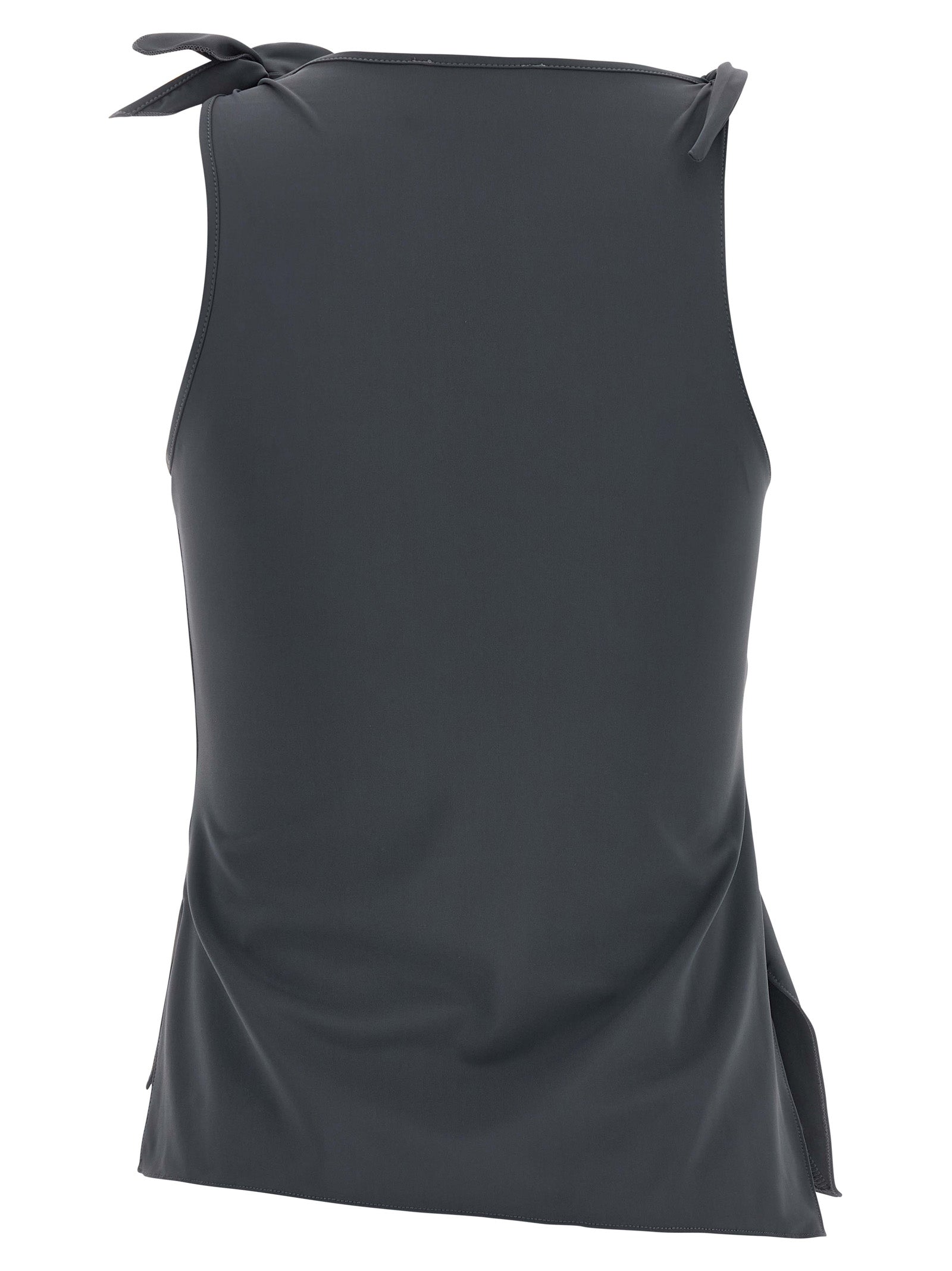 Tank Top by Coperni for women in stretch polyamide gray & floral showcases a meticulous silhouette, artfully finished with a meticulous asymmetric neckline and for a sophisticated, meticulous look.