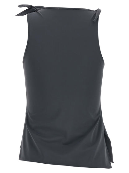 Tank Top by Coperni for women in stretch polyamide gray & floral showcases a meticulous silhouette, artfully finished with a meticulous asymmetric neckline and for a sophisticated, meticulous look.