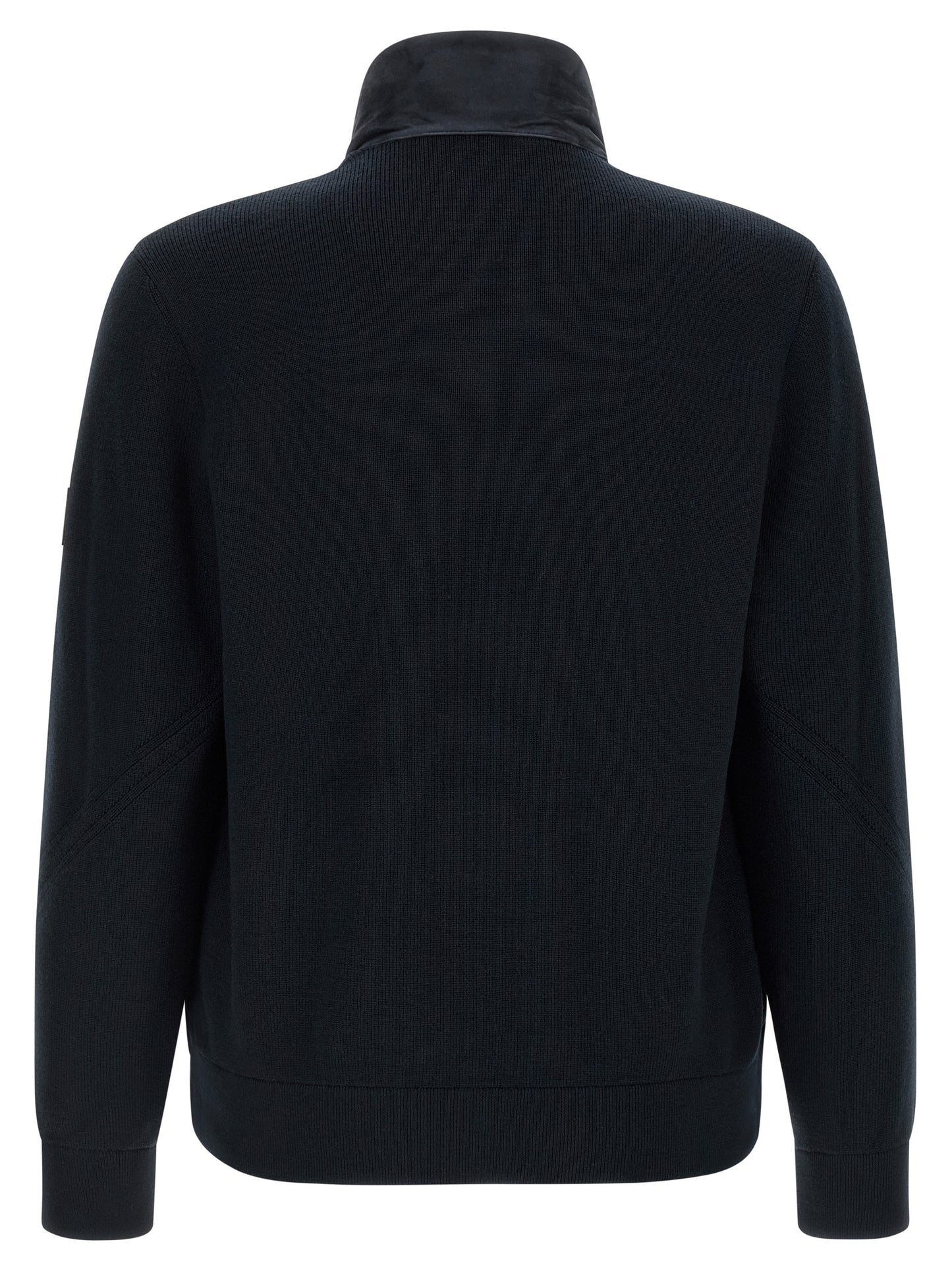 Overcoat by Mackage for men in virgin wool & suede leather blue presents a luxurious silhouette, showcasing a luxurious and sophisticated pockets & insulated for a premium, luxurious look.