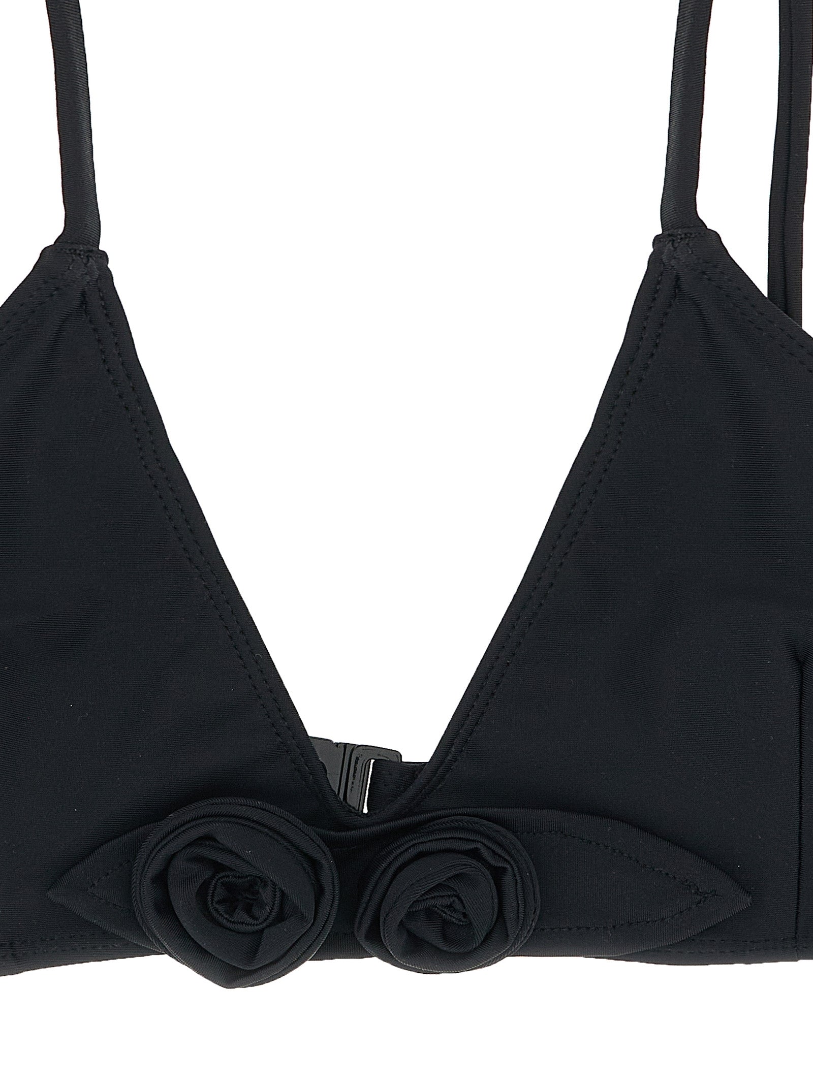Swimwear Top by Coperni for women in stretch polyamide black & floral features a resort ready silhouette, elegantly capturing the resort ready essence of the Waves Women's Stretch Polyamide Swimwear Top design.