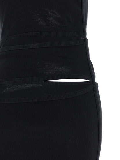 Dress by Coperni for women in organic cotton black features an magnificent silhouette, artfully detailed with a magnificent and that flows into an magnificent short mini.