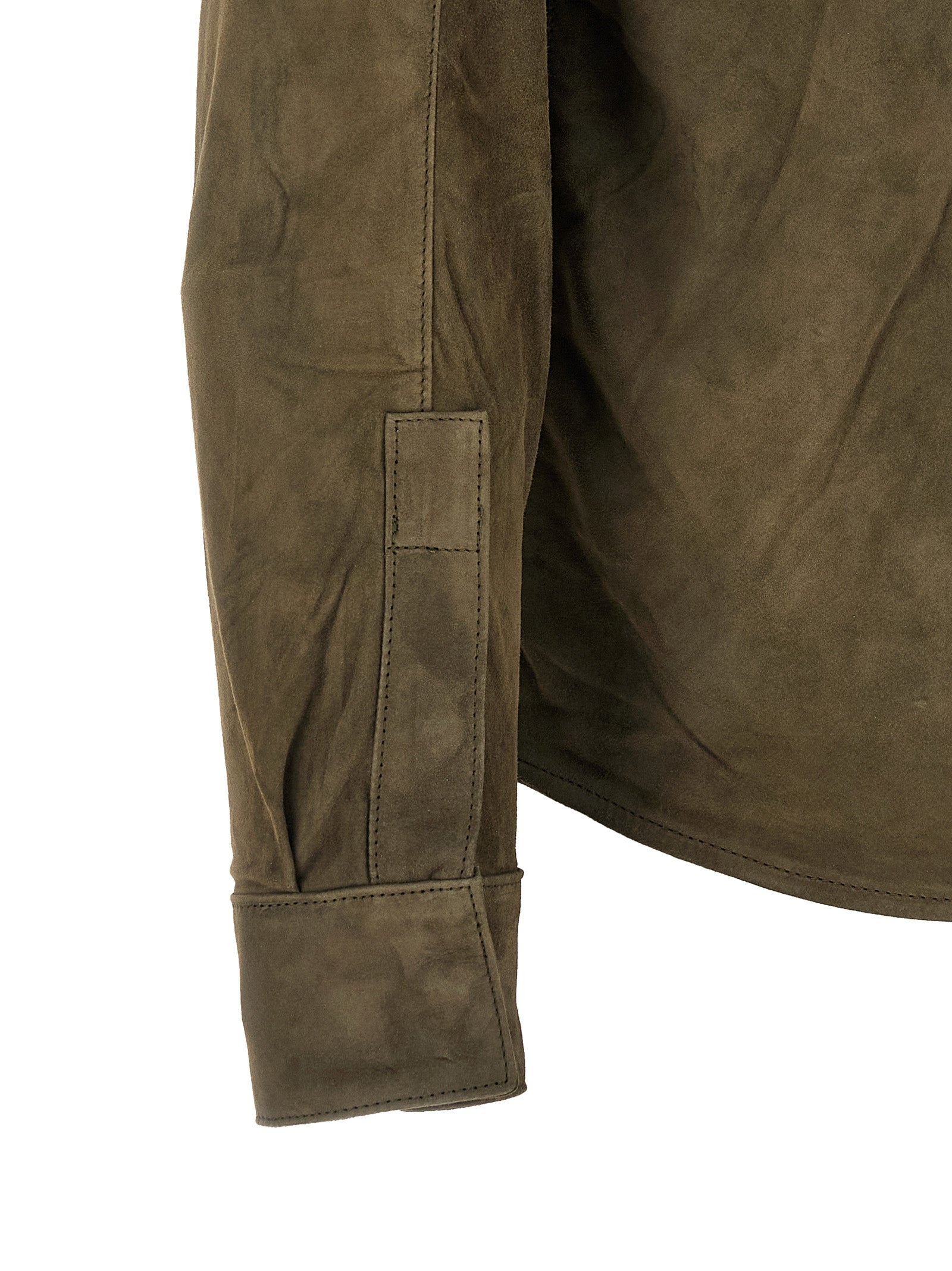 Blouse by GIORGIO BRATO for men in suede leather bicolour & green features an polished silhouette, showcasing a sophisticated and detail for a truly polished finish.