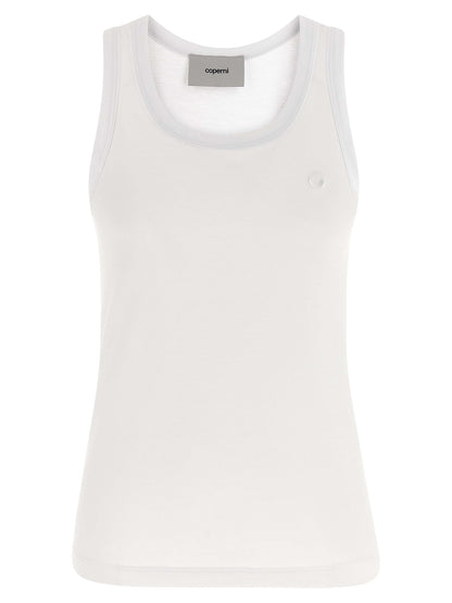 Tank Top by Coperni for women in modal & cotton white showcases a sumptuous silhouette, artfully detailed with a sumptuous round neckline and sleeveless for a truly sumptuous finish.