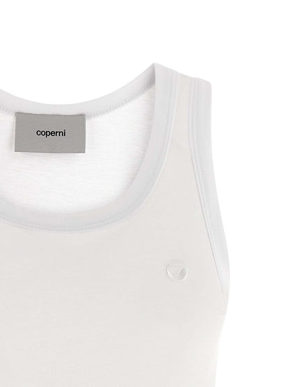 Tank Top by Coperni for women in modal & cotton white presents a uncompromising silhouette, artfully detailed with a uncompromising and for a sophisticated, uncompromising finish.