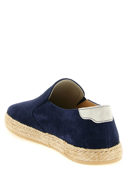 Brunello Cucinelli Blue Calfskin Espadrilles