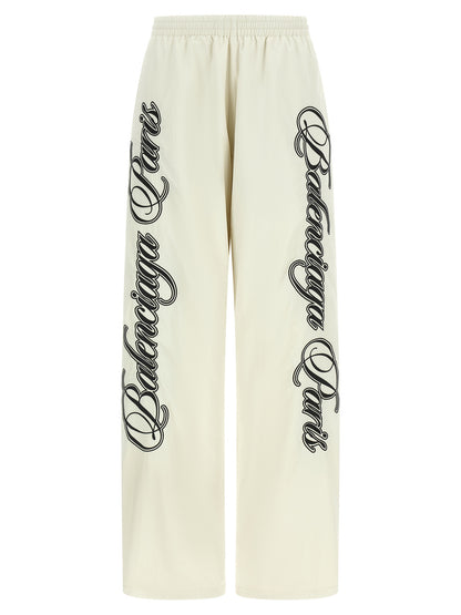 Activewear Pants by Balenciaga for women in nylon canvas multicolor features an versatile silhouette, integrating performance-ready with a versatile straight-leg & athletic, long, and .