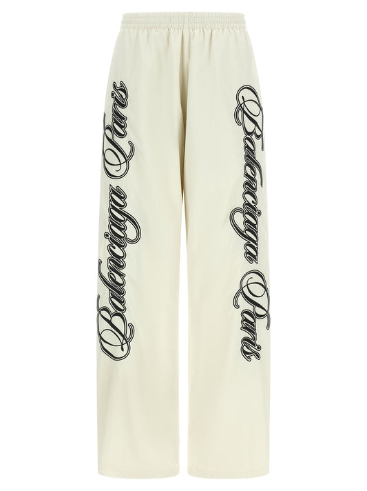 Activewear Pants by Balenciaga for women in nylon canvas multicolor features an versatile silhouette, integrating performance-ready with a versatile straight-leg & athletic, long, and .