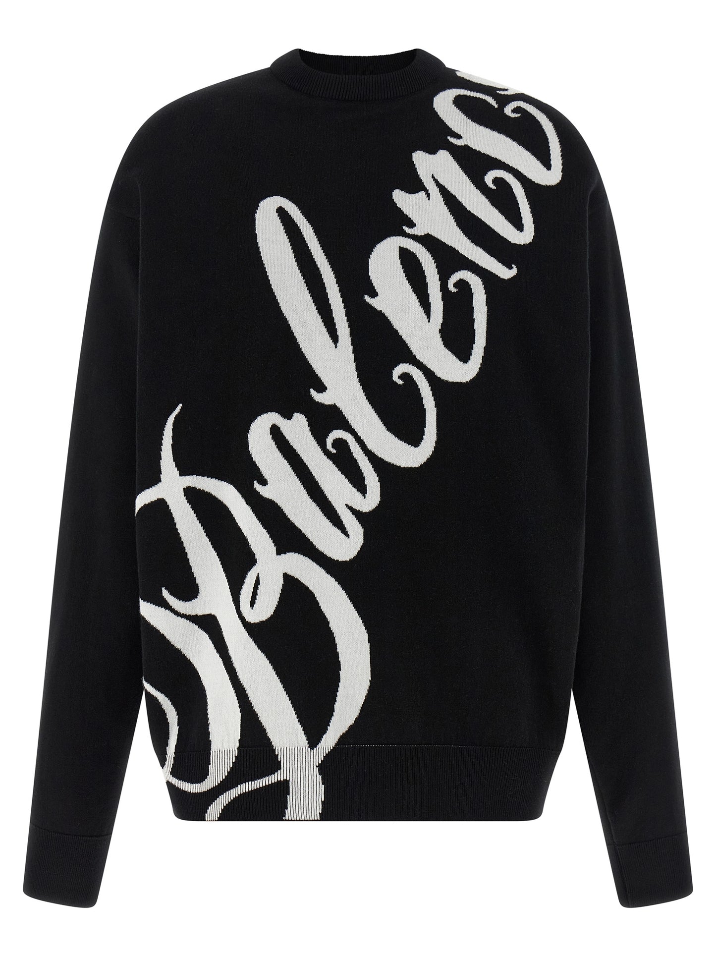 Cardigan by Balenciaga for women in stretch polyamide cotton bicolour, black, white, patterned & jacquard features a nuanced silhouette with a refined crew neckline and nuanced detailing for a sophisticated look.