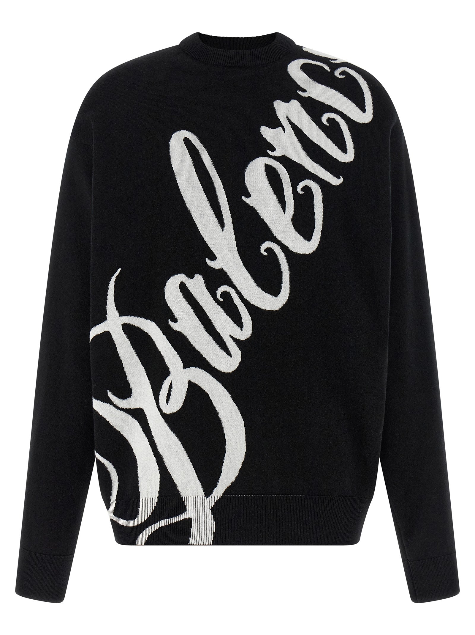Cardigan by Balenciaga for women in stretch polyamide cotton bicolour, black, white, patterned & jacquard features a nuanced silhouette with a refined crew neckline and nuanced detailing for a sophisticated look.