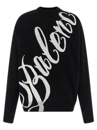 Cardigan by Balenciaga for women in stretch polyamide cotton bicolour, black, white, patterned & jacquard features a nuanced silhouette with a refined crew neckline and nuanced detailing for a sophisticated look.