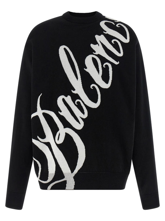 Cardigan by Balenciaga for women in stretch polyamide cotton bicolour, black, white, patterned & jacquard features a nuanced silhouette with a refined crew neckline and nuanced detailing for a sophisticated look.