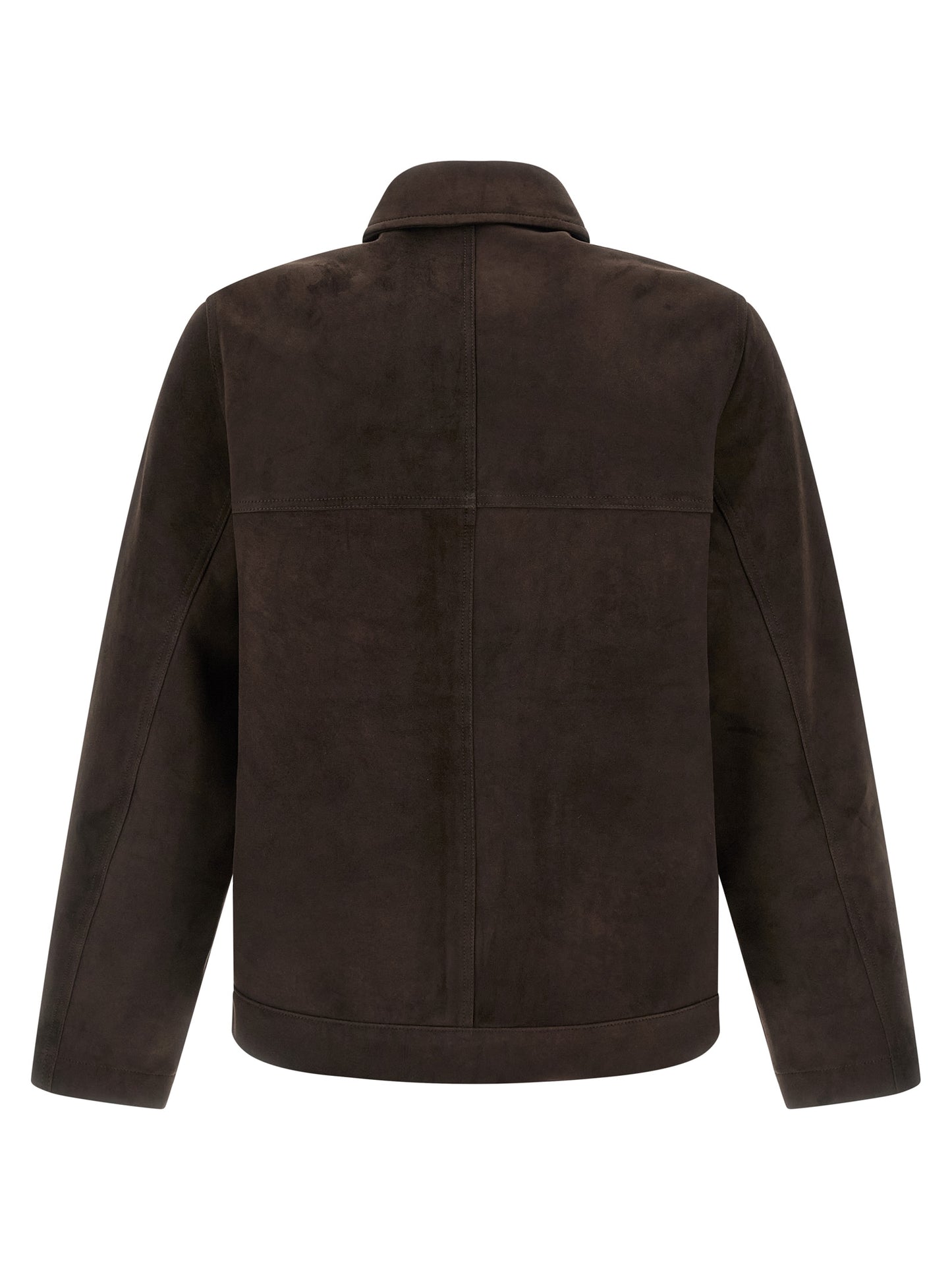 This Jacket by GIORGIO BRATO for men in suede leather brown showcases a magnificent silhouette, meticulously crafted with a distinctive shirt-collar neckline and functional pockets for a magnificent finish.