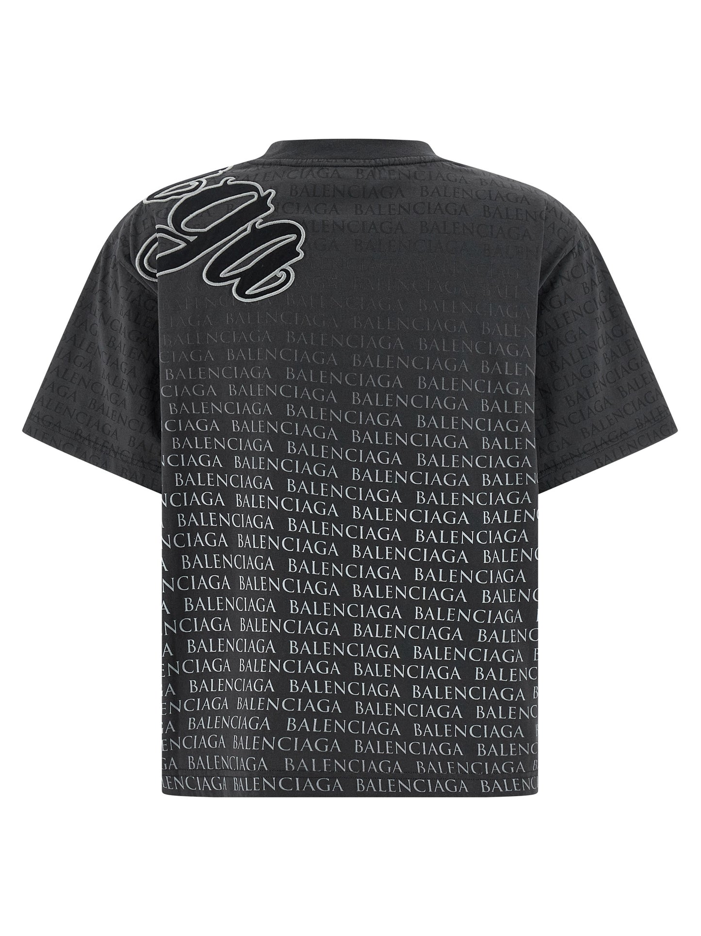 T-Shirt by Balenciaga for women in cotton gradient, black & print features an on trend silhouette, perfectly showcasing a on trend and for an elevated aesthetic.